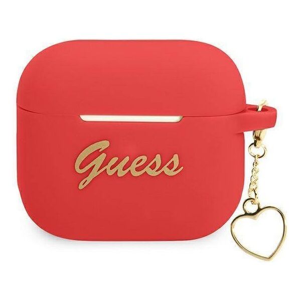 Original Case APPLE AIRPODS 3 Guess Silicone Charm Heart Collection (GUA3LSCHSR) red 3666339039110