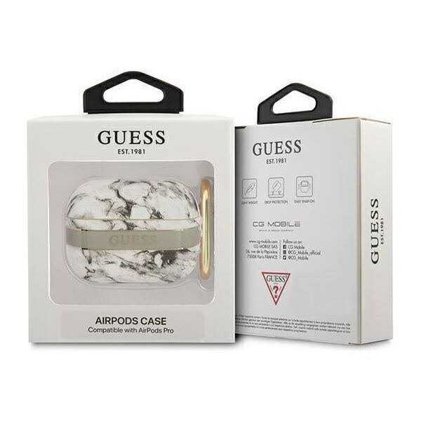 Case APPLE AIRPODS PRO Guess AirPods Marble Strap Collection (GUAPHCHMAG) gray 3666339047177