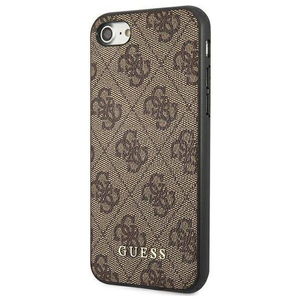 Original Case IPHONE SE 2022 / SE 2020 / 7 / 8 Guess Hard Case 4G Metal Gold Logo (GUHCI8G4GFBR) brown 3700740493953