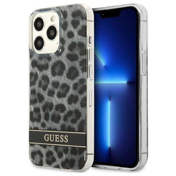 Case IPHONE 13 PRO Guess Hardcase Leopard (GUHCP13LHSLEOK) gray 3666339047467