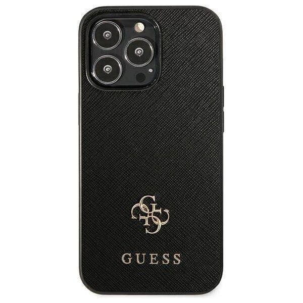 Case IPHONE 13 PRO Guess Hardcase Saffiano 4G Small Metal Logo (GUHCP13LPS4MK) black 3666339047948