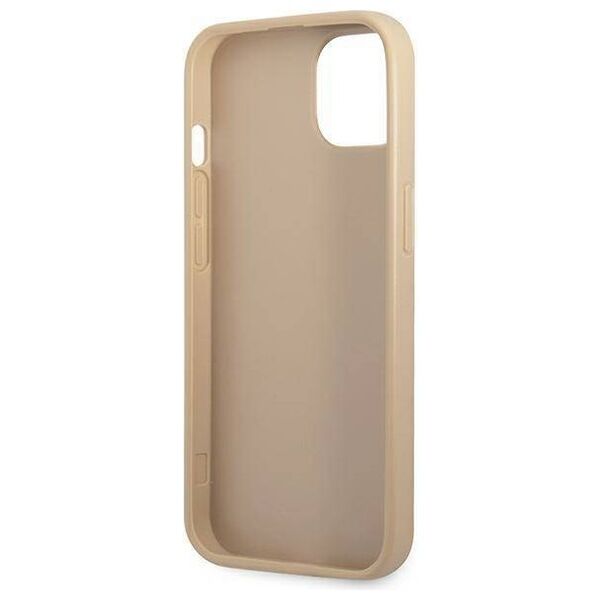 Original Case IPHONE 13 MINI Guess Hardcase Saffianotriangle Logo (GUHCP13SPSATLE) beige 3666339040314