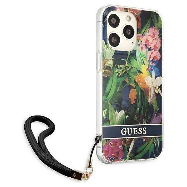 Case IPHONE 13 PRO MAX Guess Hardcase Flower Strap (GUHCP13XHFLSB) blue 3666339040468