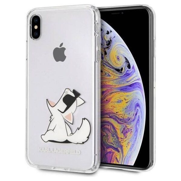 Original Case IPHONE XS MAX Karl Lagerfeld Hardcase Choupette Fun (KLHCI65CFNRC) transparent 3700740436004