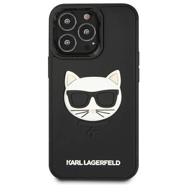 Original Case IPHONE 13 PRO Karl Lagerfeld Hardcase 3D Rubber Choupette (KLHCP13LCH3DBK) black 3666339028152