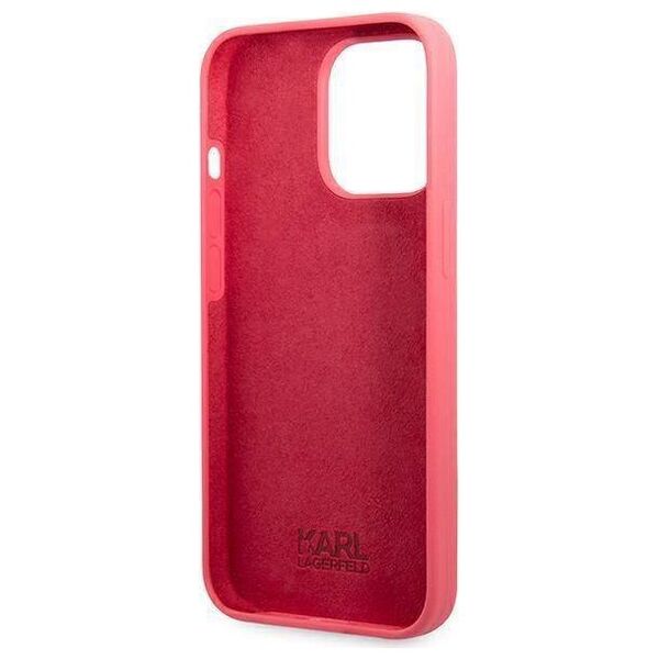 Original Case IPHONE 13 PRO Karl Lagerfeld Hardcase Silicone Plaque (KLHCP13LSLMP1PI) pink 3666339048822