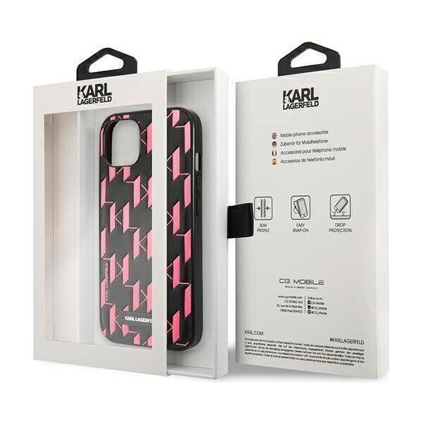 Original Case IPHONE 13 Karl Lagerfeld Hardcase Monogram Plaque (KLHCP13MMNMP1P) pink 3666339049171