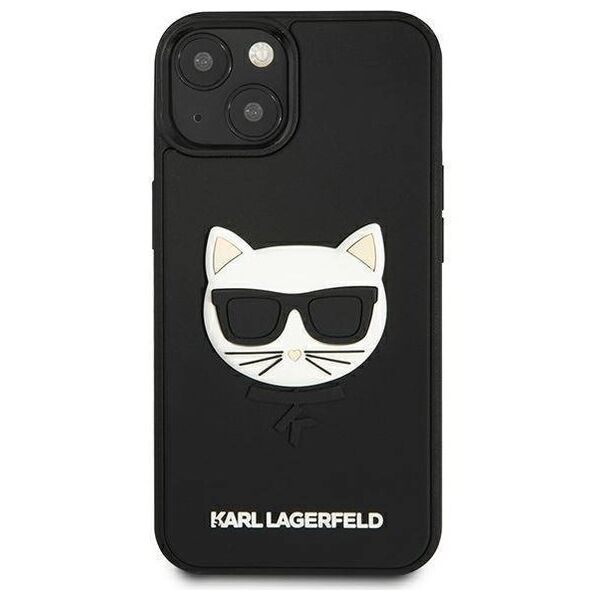 Original Case IPHONE 13 MINI Karl Lagerfeld Hardcase 3D Rubber Choupette (KLHCP13SCH3DBK) black 3666339028138