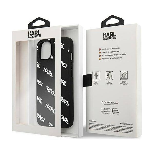 Original Case IPHONE 13 MINI Karl Lagerfeld Hardcase Allover (KLHCP13SPULMBK3) black 3666339049683