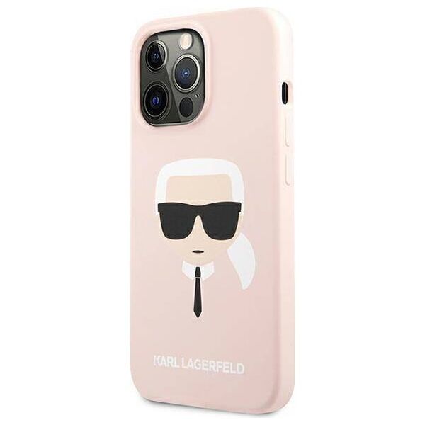 Original Case IPHONE 13 PRO MAX Karl Lagerfeld Hardcase Silicone Karl`s Head (KLHCP13XSLKHLP) light pink 3666339027766