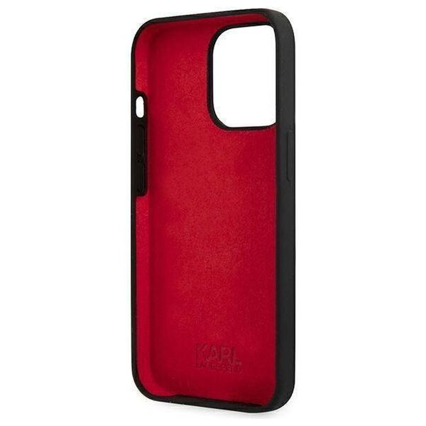Original Case IPHONE 13 PRO MAX Karl Lagerfeld Hardcase Silicone Plaque (KLHCP13XSLMP1K) black 3666339048792