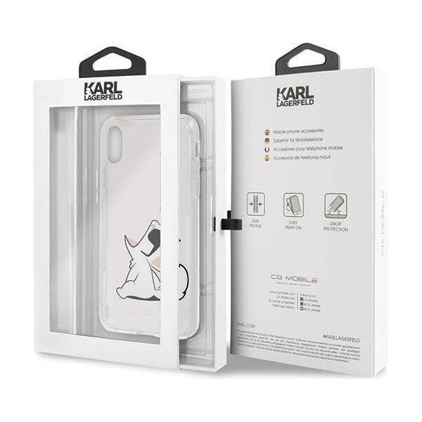 Original Case IPHONE X / XS Karl Lagerfeld Hardcase Choupette Fun (KLHCPXCFNRC) transparent 3700740435984