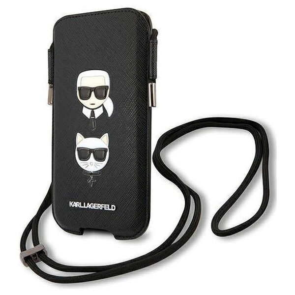 Bag Karl Lagerfeld 6,1" Hardcase Saffiano Ikonik Karl&Choupette Head (KLHCP12MOPHKCK) black 3666339018696
