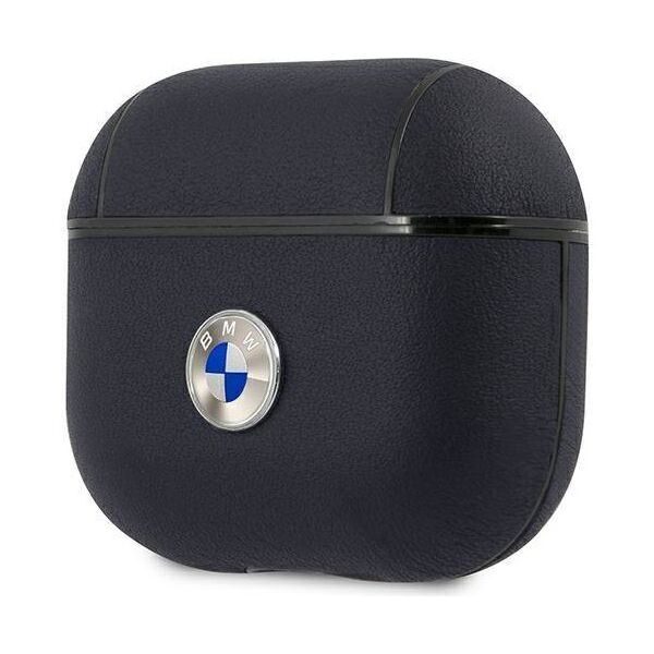 Original Case APPLE AIRPODS 3 BMW Cover Geniune Leather Silver Logo (BMA3SSLNA) navy blue 3666339009458