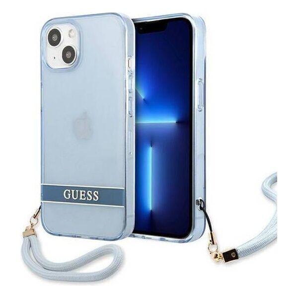 Case IPHONE 13 Guess Hardcase Translucent Stap (GUHCP13MHTSGSB) blue 3666339040680