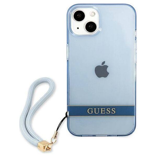 Case IPHONE 13 Guess Hardcase Translucent Stap (GUHCP13MHTSGSB) blue 3666339040680