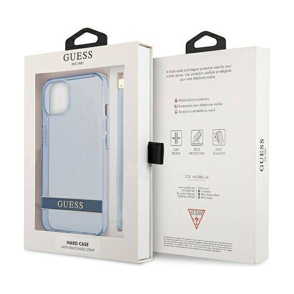 Case IPHONE 13 Guess Hardcase Translucent Stap (GUHCP13MHTSGSB) blue 3666339040680
