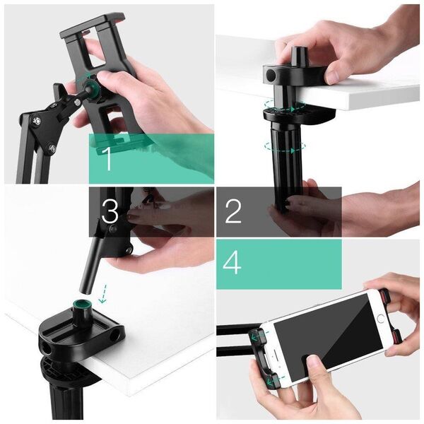 UGREEN Tripod with handle  LP142 for the phone/tablet (black) 6957303853946