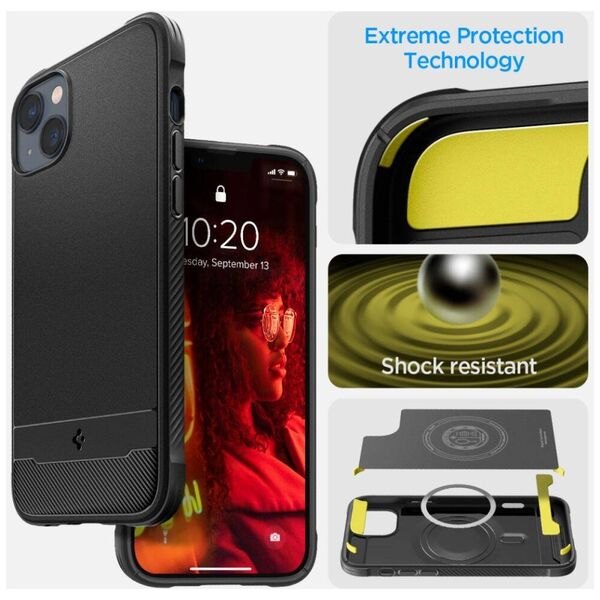 Case IPHONE 14 Spigen Rugged Armor MagSafe Matte black 8809811865141