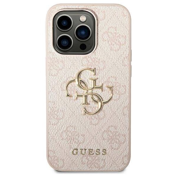 Original Case IPHONE 14 PRO Guess Hardcase 4G Big Metal Logo pink 3666339088804