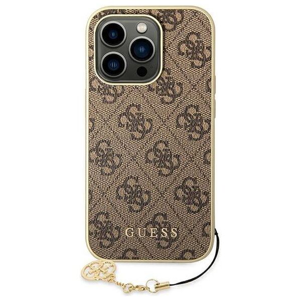 Original Case IPHONE 14 PRO Guess Hardcase 4G Charms Collection brown 3666339094171