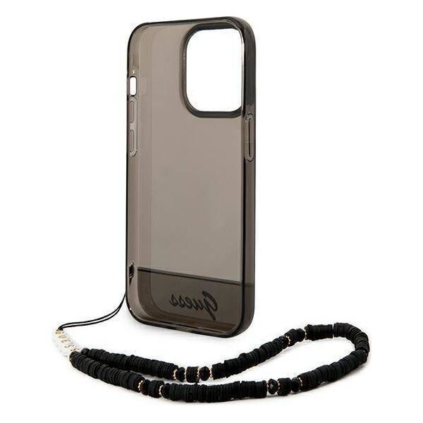 Case IPHONE 14 PRO Guess Hardcase Translucent Stap Pearl black 3666339064181