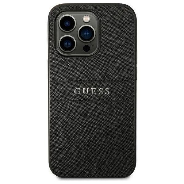 Original Case IPHONE 14 PRO Guess Saffiano Strap black 3666339088606