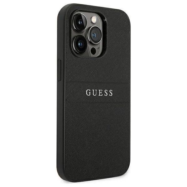 Original Case IPHONE 14 PRO Guess Saffiano Strap black 3666339088606