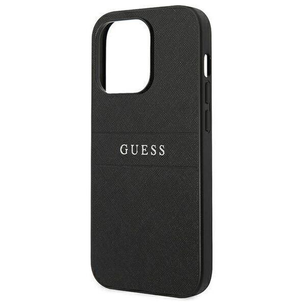 Original Case IPHONE 14 PRO Guess Saffiano Strap black 3666339088606