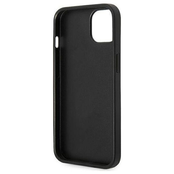 Original Case IPHONE 14 PLUS Karl Lagerfeld Hardcase Saffiano Karl`s Head Patch silver 3666339077082