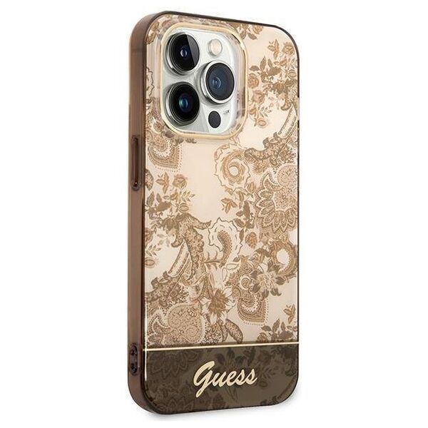 Original Case IPHONE 14 PRO Guess Hardcase Porcelain Collection gold 3666339090685