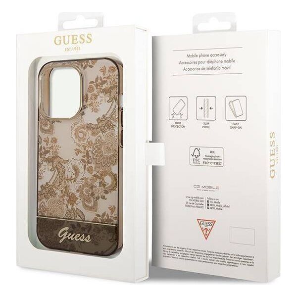 Original Case IPHONE 14 PRO Guess Hardcase Porcelain Collection gold 3666339090685
