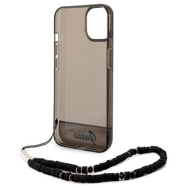 Original Case IPHONE 14 PLUS Guess Hardcase Translucent Pearl Strap black 3666339064174
