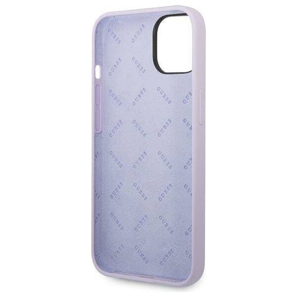 Original Case IPHONE 14 Guess Hard Case Silicone Vintage Gold Logo purple 3666339064969