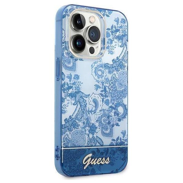 Original Case IPHONE 14 PRO MAX Guess Hardcase Porcelain Collection blue 3666339064358