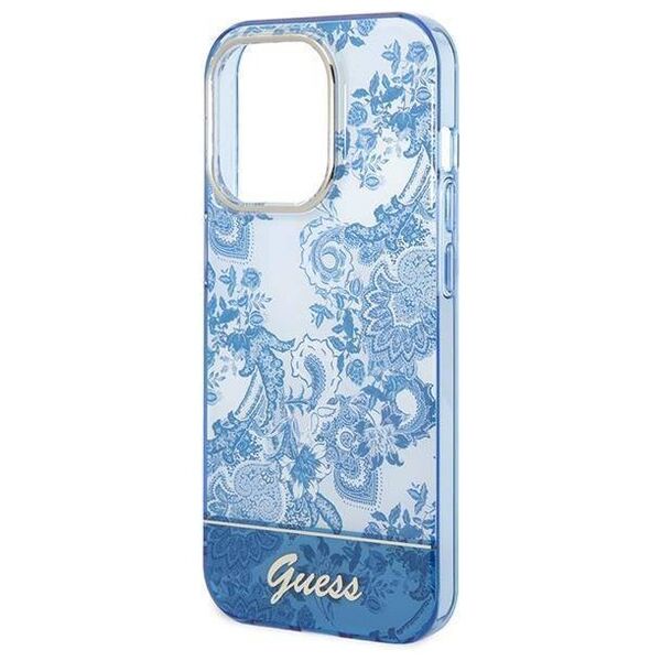 Original Case IPHONE 14 PRO MAX Guess Hardcase Porcelain Collection blue 3666339064358