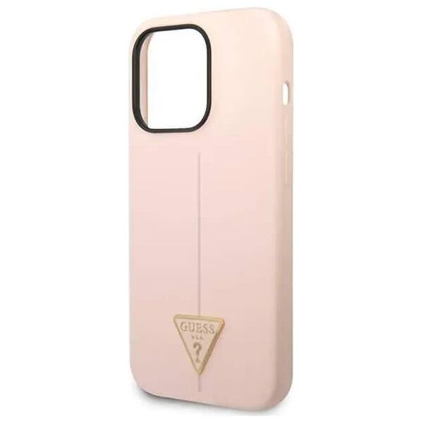 Case IPHONE 14 PRO MAX Guess Hardcase Silicone Triangle pink 3666339065959
