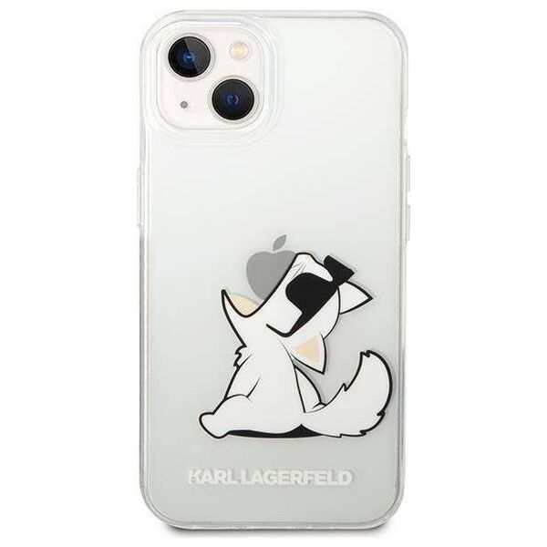 Original Case IPHONE 14 PLUS Karl Lagerfeld Hardcase Choupette Fun transparent 3666339086497