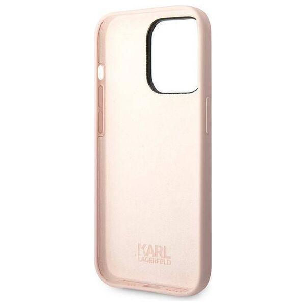 Original Case IPHONE 14 PRO Karl Lagerfeld Hardcase Silicone Choupette Body light pink 3666339076658