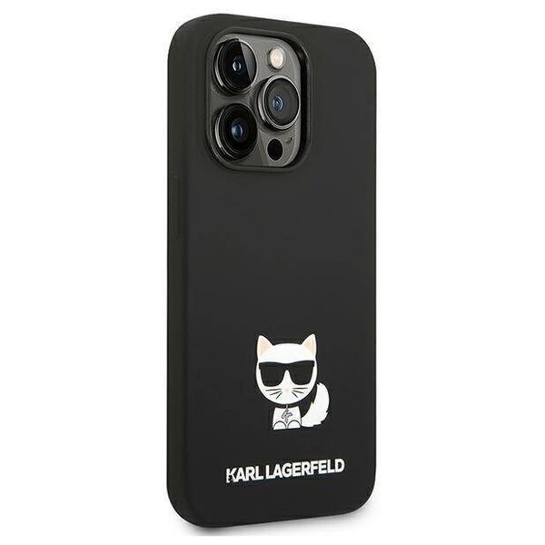 Original Case IPHONE 14 PRO MAX Karl Lagerfeld Hardcase Silicone Choupette Body black 3666339076580