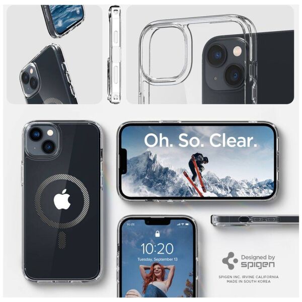 Case IPHONE 14 PLUS Spigen Ultra Hybrid Mag MagSafe Carbon Fibre transparent 8809811864175