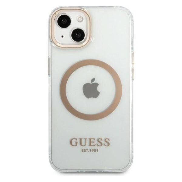 Original Case IPHONE 13 Guess Hard Case Metal Outline Magsafe pink 3666339057145