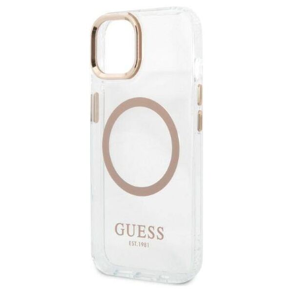 Original Case IPHONE 13 Guess Hard Case Metal Outline Magsafe pink 3666339057145