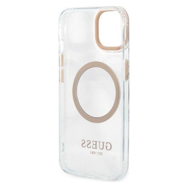 Original Case IPHONE 13 Guess Hard Case Metal Outline Magsafe pink 3666339057145