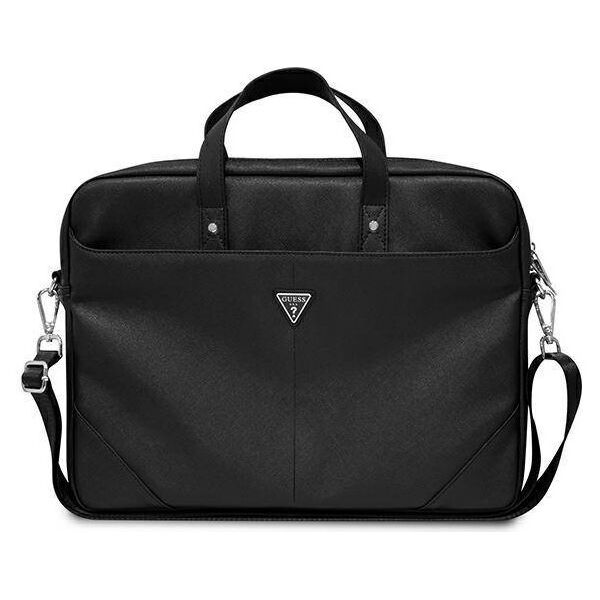 Original Case LAPTOP 16" Guess Saffiano Hot Stamp Triangle Logo black 3666339051051