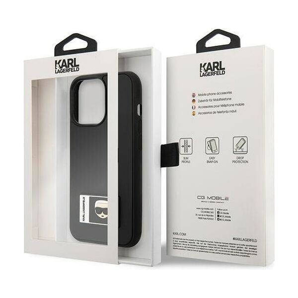 Original Case IPHONE 13 PRO MAX Karl Lagerfeld Hardcase Ikonik Patch black 3666339031299