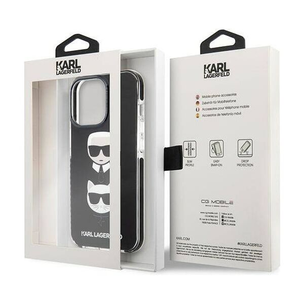 Original Case IPHONE 13 PRO MAX Karl Lagerfeld Hardcase Karl&Choupette Head black 3666339048679
