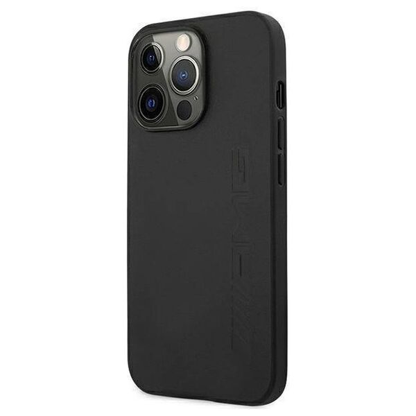 Case IPHONE 14 PRO Mercedes AMG Hardcase Leather Hot Stamped (AMHCP14LDOLBK) black 3666339071325