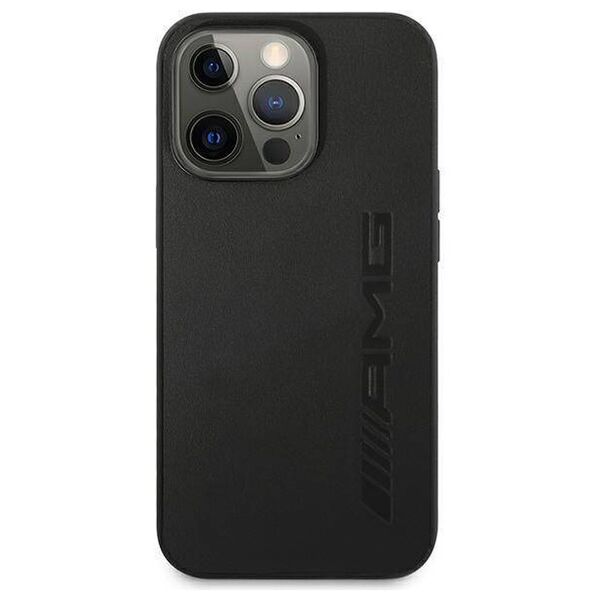 Case IPHONE 14 PRO Mercedes AMG Hardcase Leather Hot Stamped (AMHCP14LDOLBK) black 3666339071325
