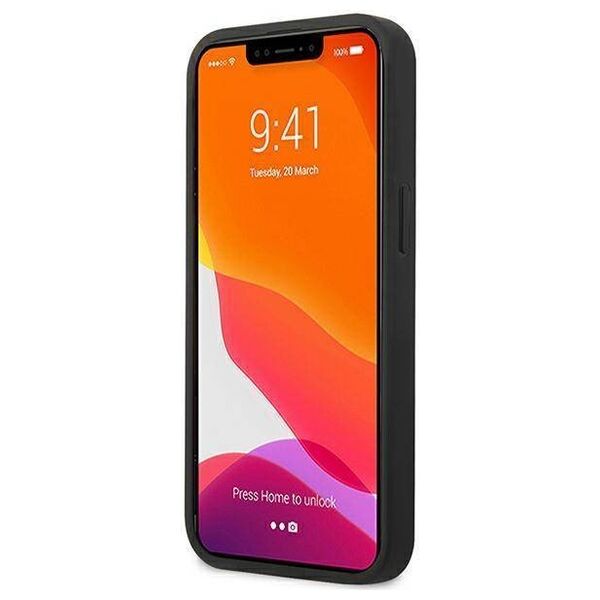 Case IPHONE 14 PLUS Mercedes AMG Hardcase Leather Debossed Lines (AMHCP14MGSEBK) black 3666339071394